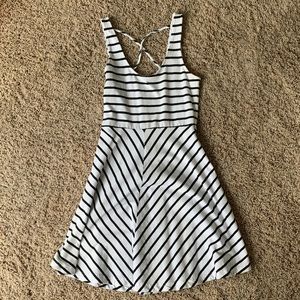 Black and white striped dress